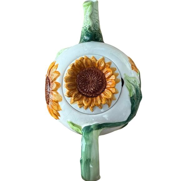Vintage Sunflower Nature Ceramic Teapot - Picture 4 of 8